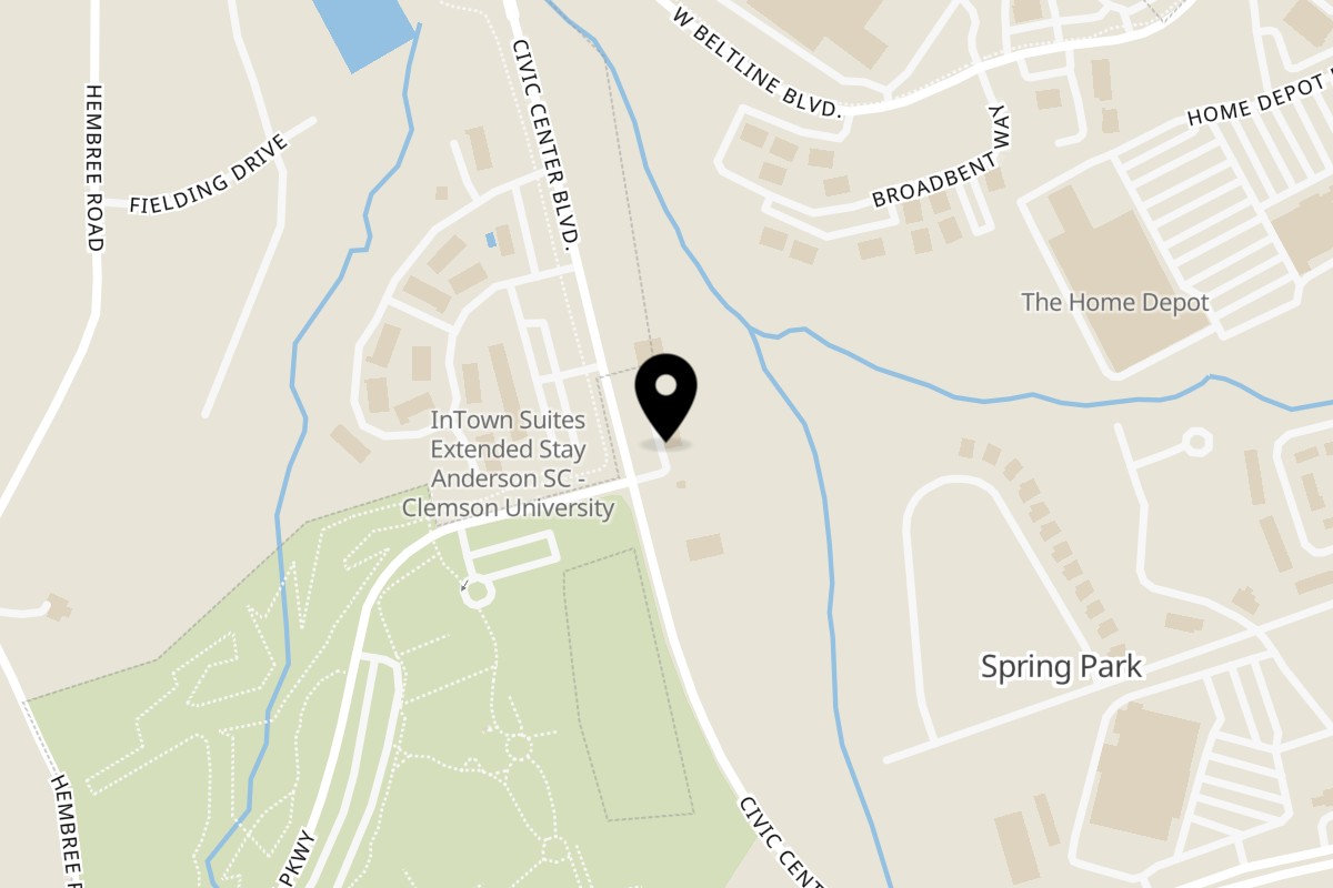 Map showing the location of FYRE PIZZA Co on 148 Civic Center Blvd in Anderson